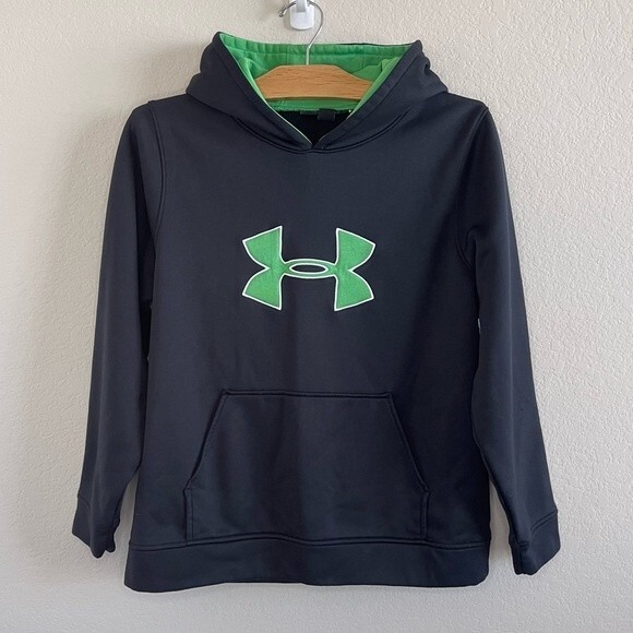 Under Armour Other - Under Armour Youth Kids Hoodie Pullover Sweater XL Black Green - EUC